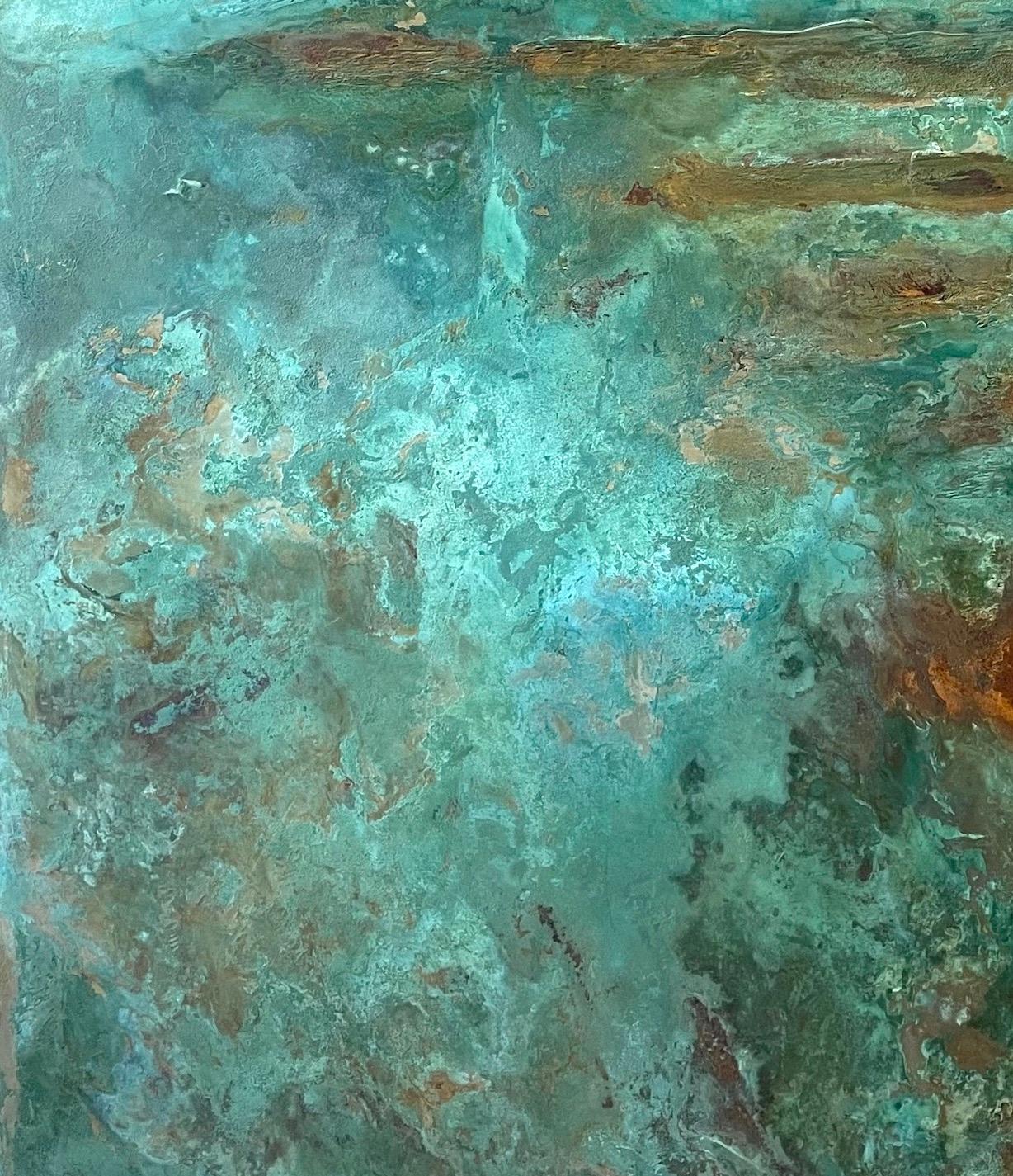 All the Sun on the Sea II von F. Domergue – Großes Gemälde auf Metallblättern, Meer, All the Sun on the Sea im Angebot 2