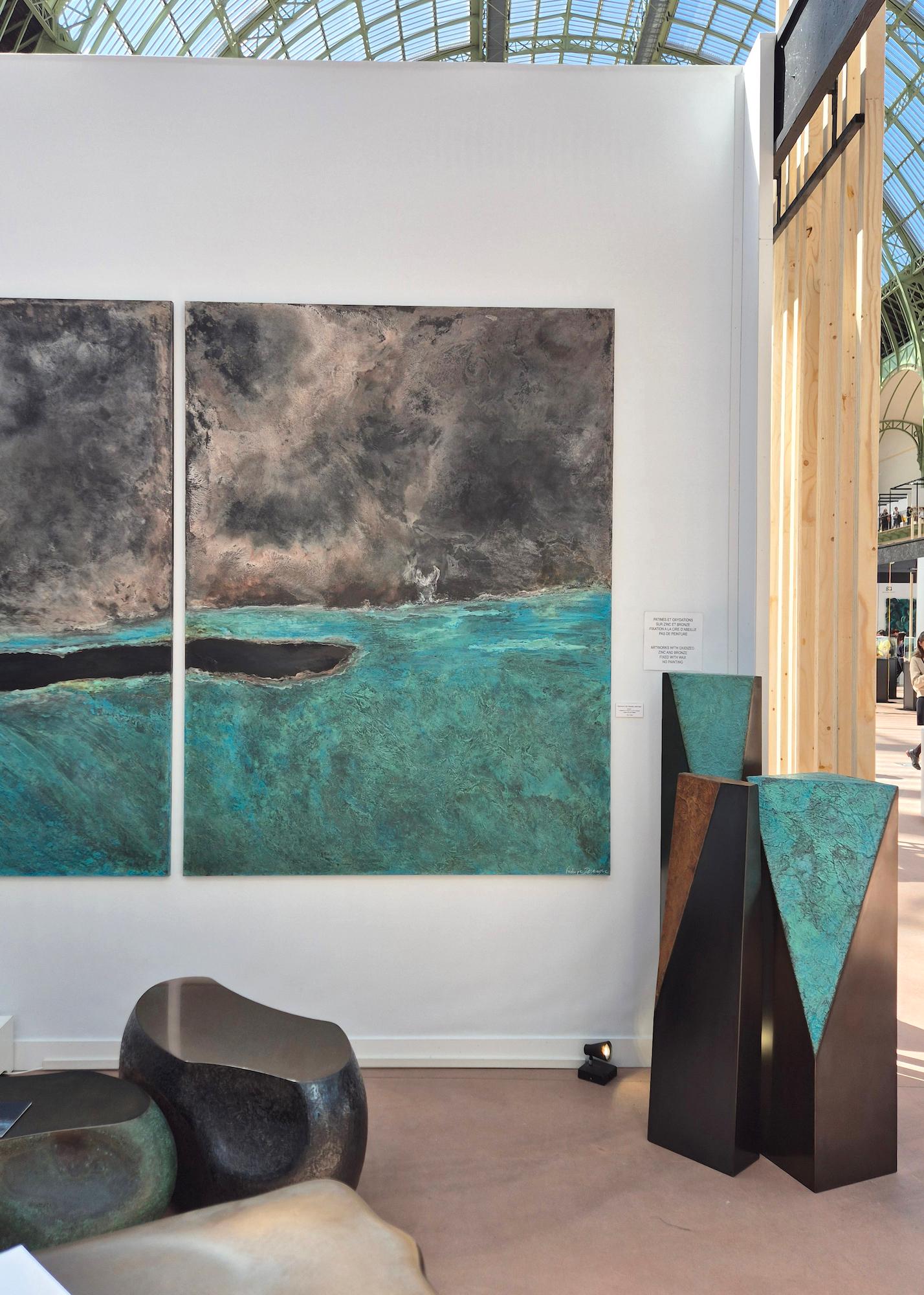 Anamorphose I di Frédérique Domergue - scultura astratta, legno, bronzo in vendita 1