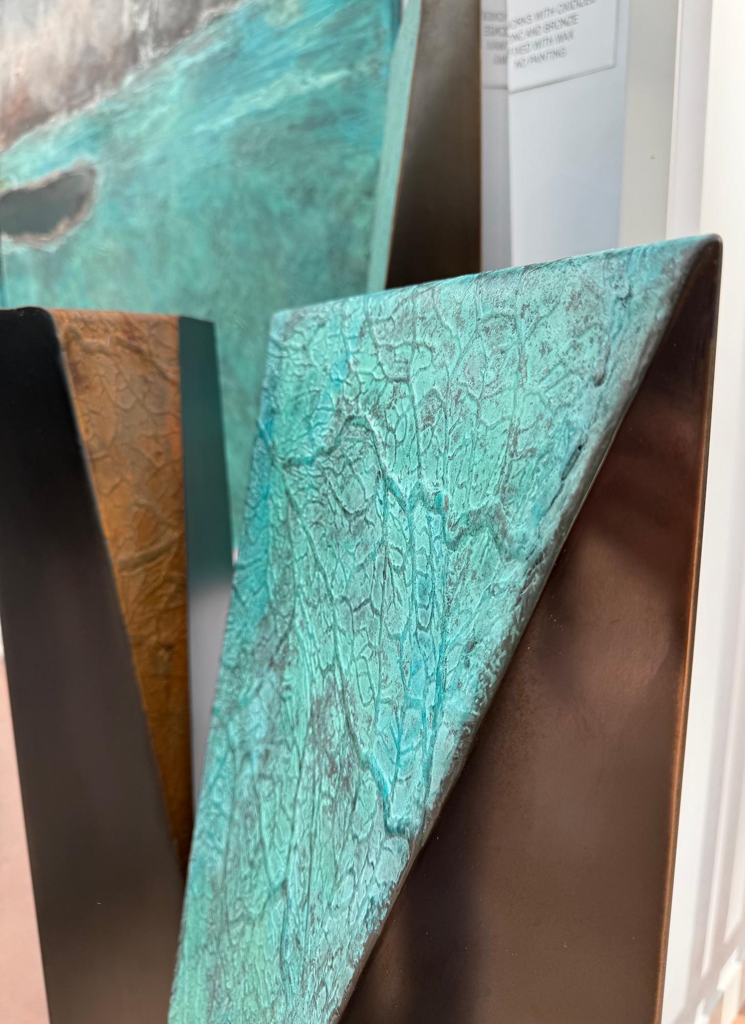 Anamorphose I di Frédérique Domergue - scultura astratta, legno, bronzo in vendita 3