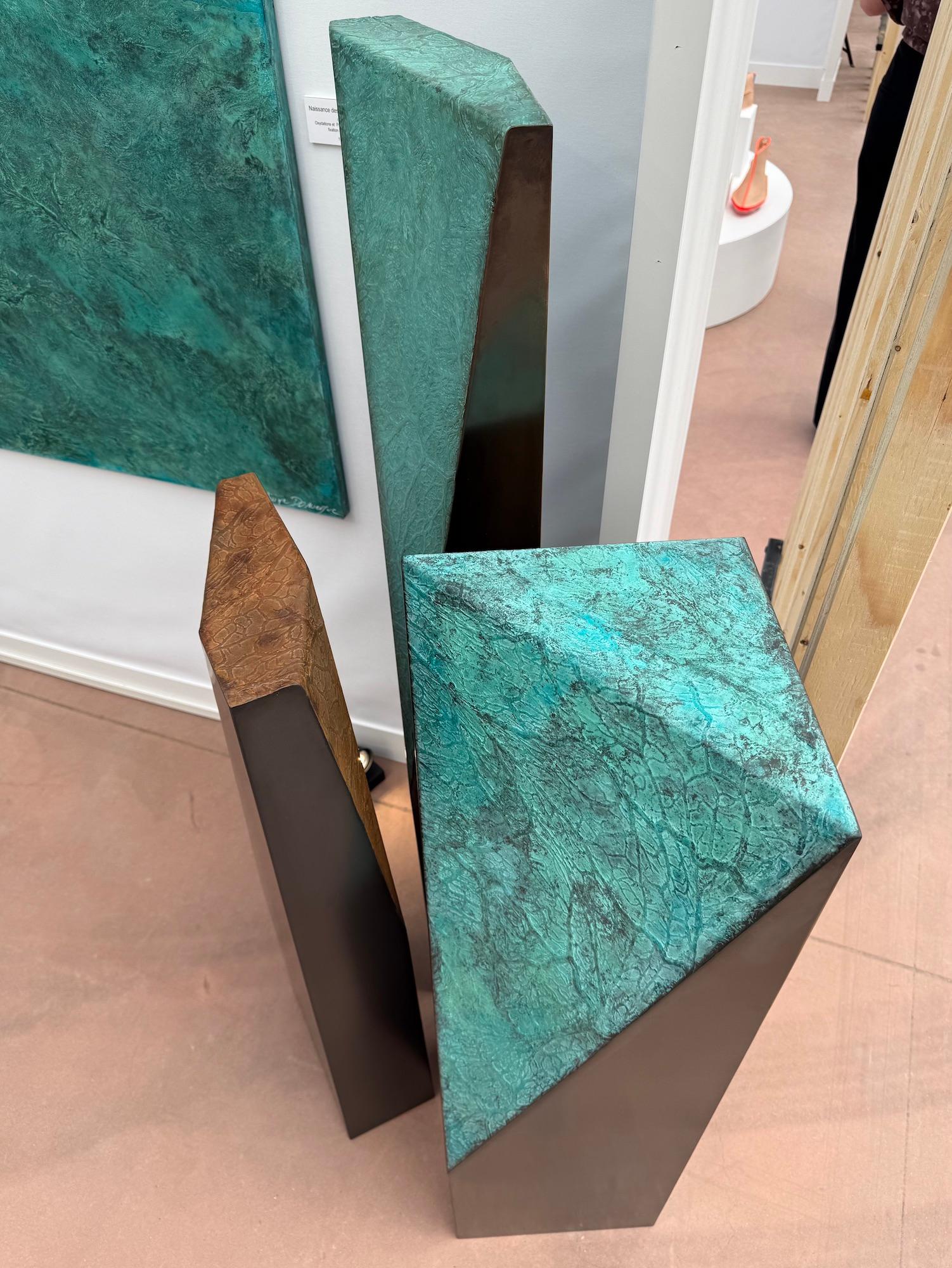 Anamorphose I di Frédérique Domergue - scultura astratta, legno, bronzo in vendita 5