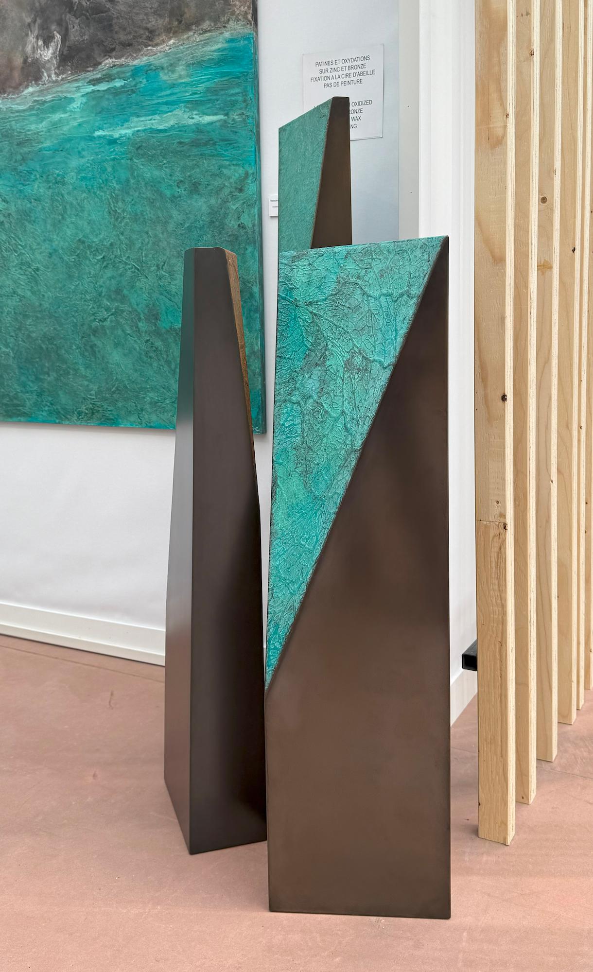 Anamorphose I di Frédérique Domergue - scultura astratta, legno, bronzo in vendita 6