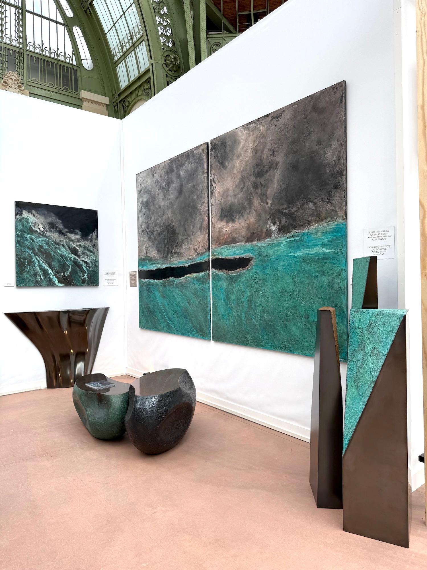 Anamorphose I di Frédérique Domergue - scultura astratta, legno, bronzo in vendita 7