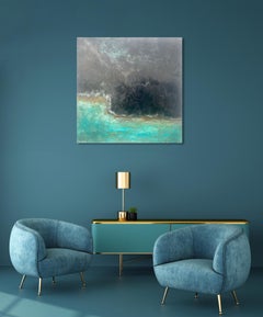 Austral Waves von Frédérique Domergue - Zeitgenössische abstrakte Malerei, Meer, Himmel