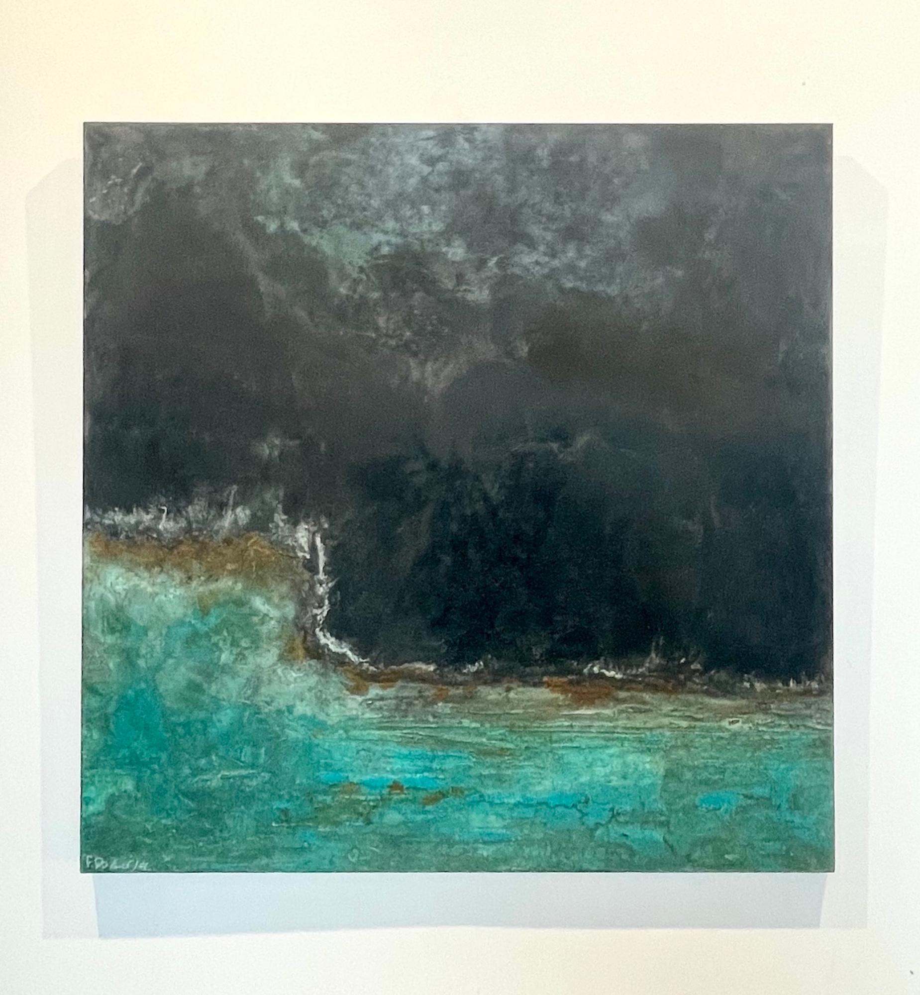 Vagues australiennes par Frédérique Domergue - Peinture abstraite contemporaine, mer, ciel en vente 2