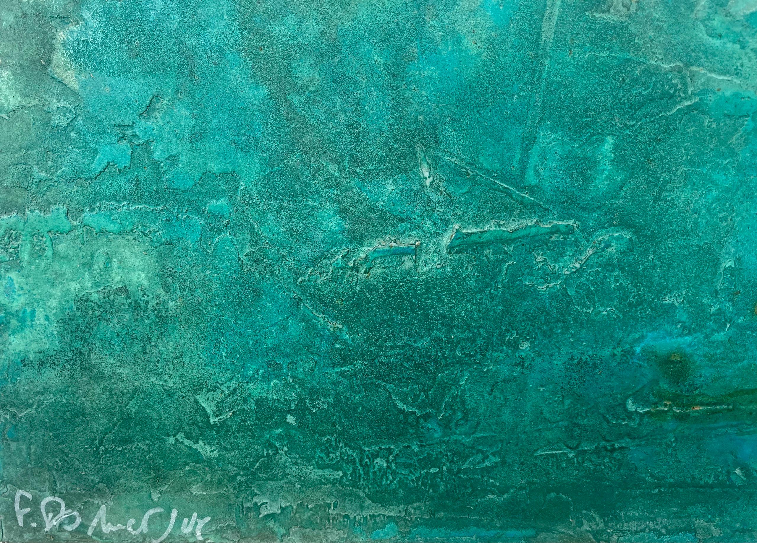Vagues australiennes par Frédérique Domergue - Peinture abstraite contemporaine, mer, ciel en vente 3