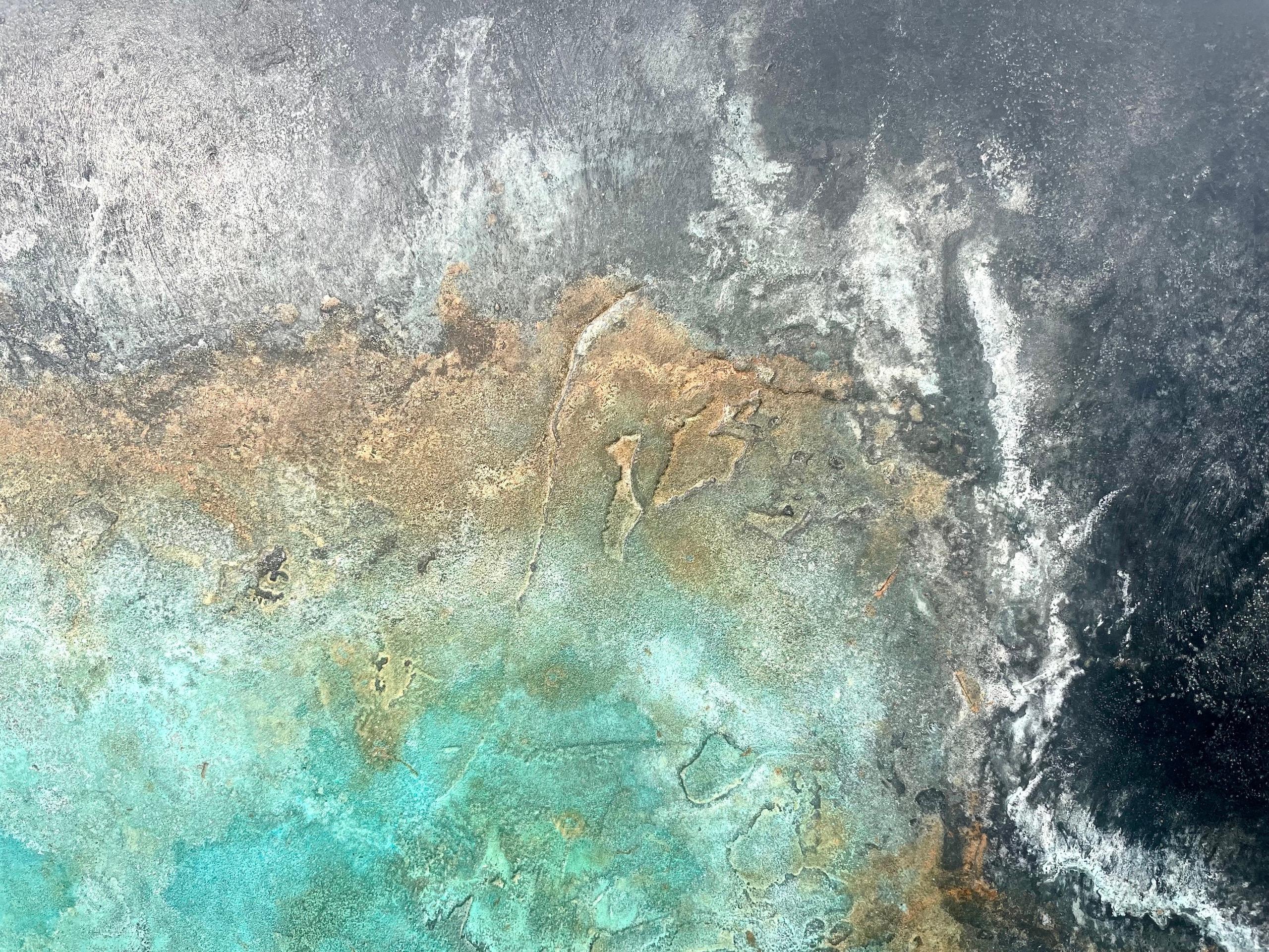 Austral Waves by Frédérique Domergue - Contemporary abstract painting, sea, sky en vente 4