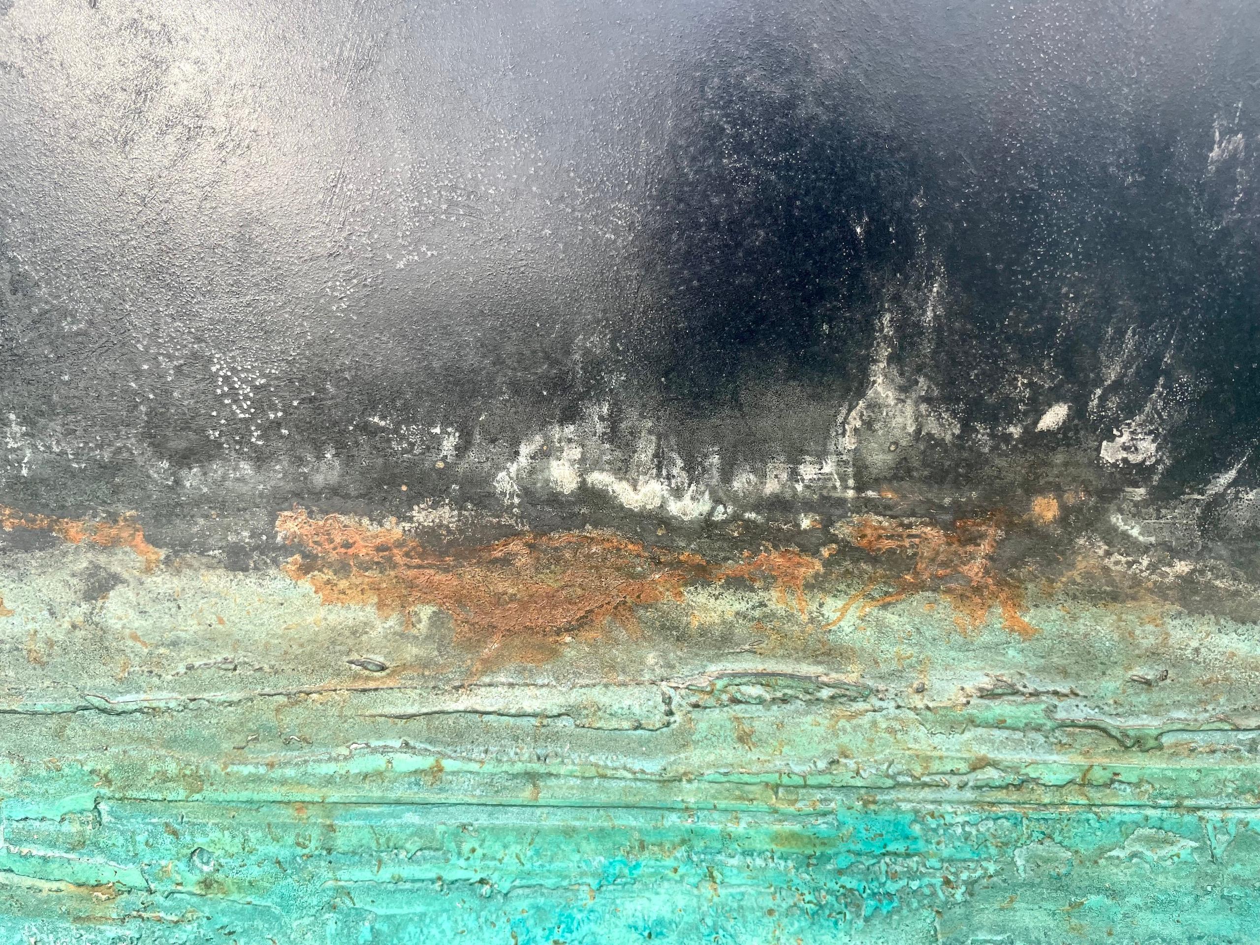 Austral Waves by Frédérique Domergue - Contemporary abstract painting, sea, sky en vente 5