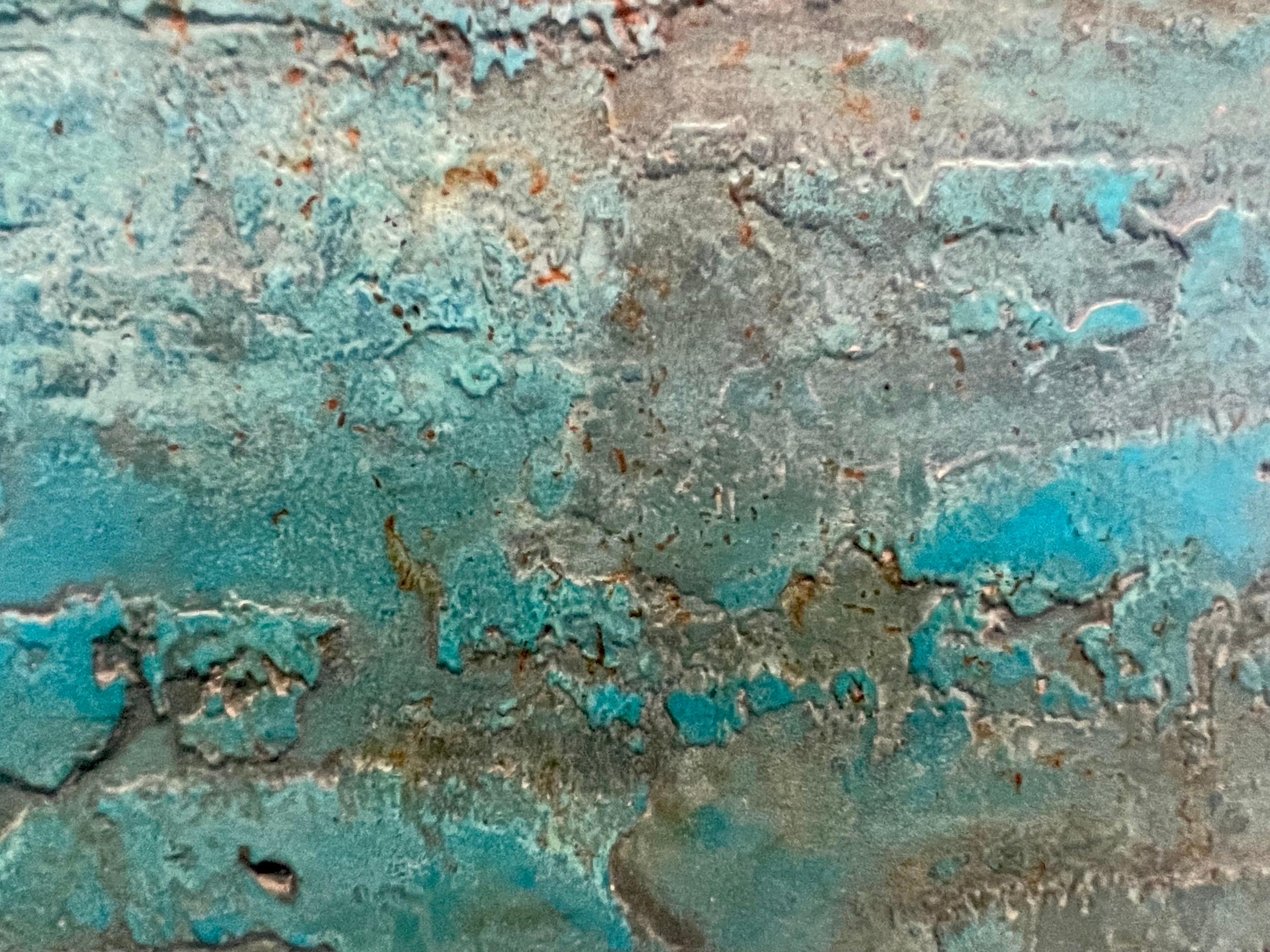 Austral Waves by Frédérique Domergue - Contemporary abstract painting, sea, sky en vente 6