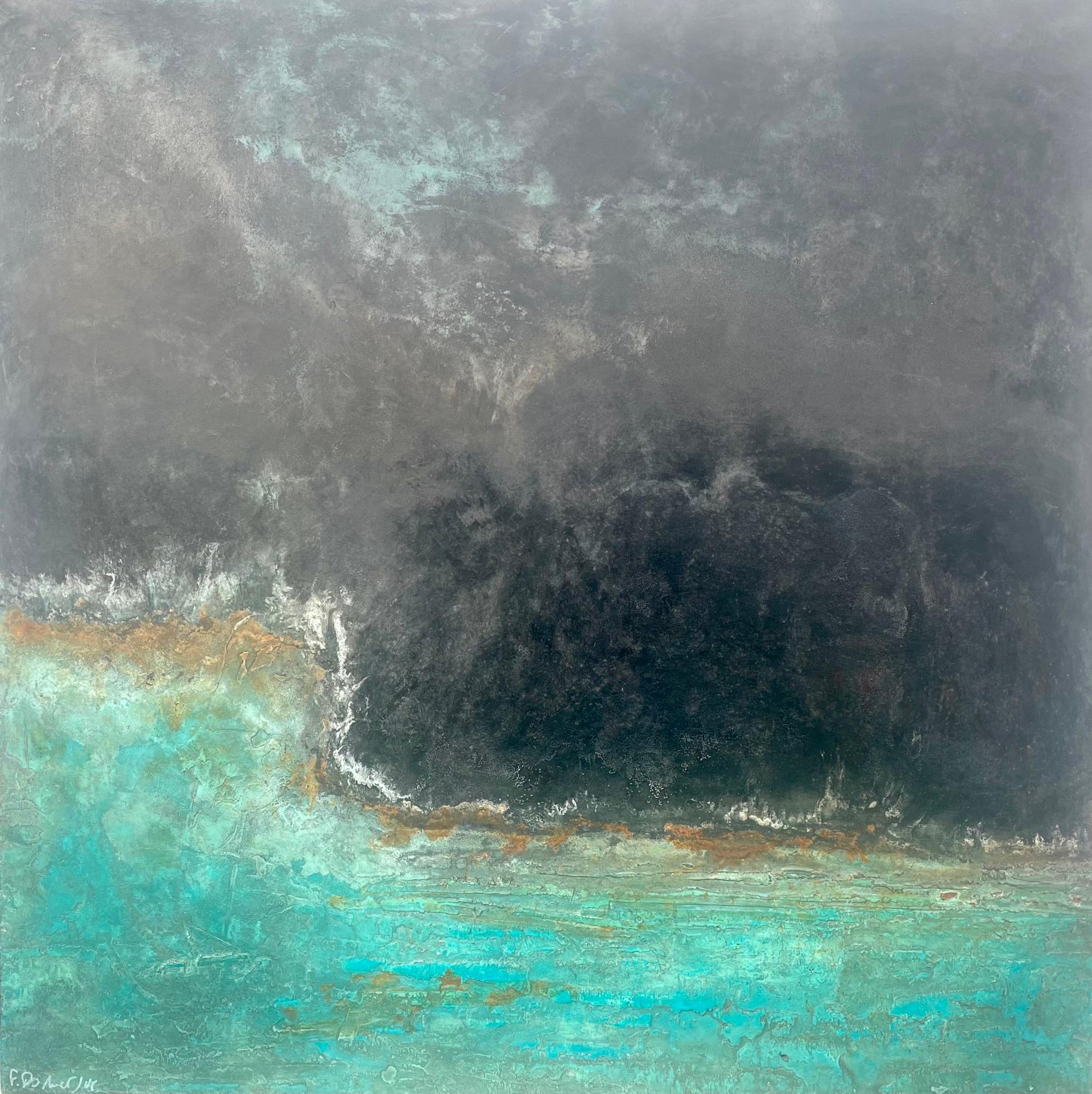 Austral Waves by Frédérique Domergue - Contemporary abstract painting, sea, sky