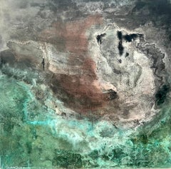 Sépalos de bronce de Frédérique Domergue - Pintura abstracta contemporánea, mar, cielo