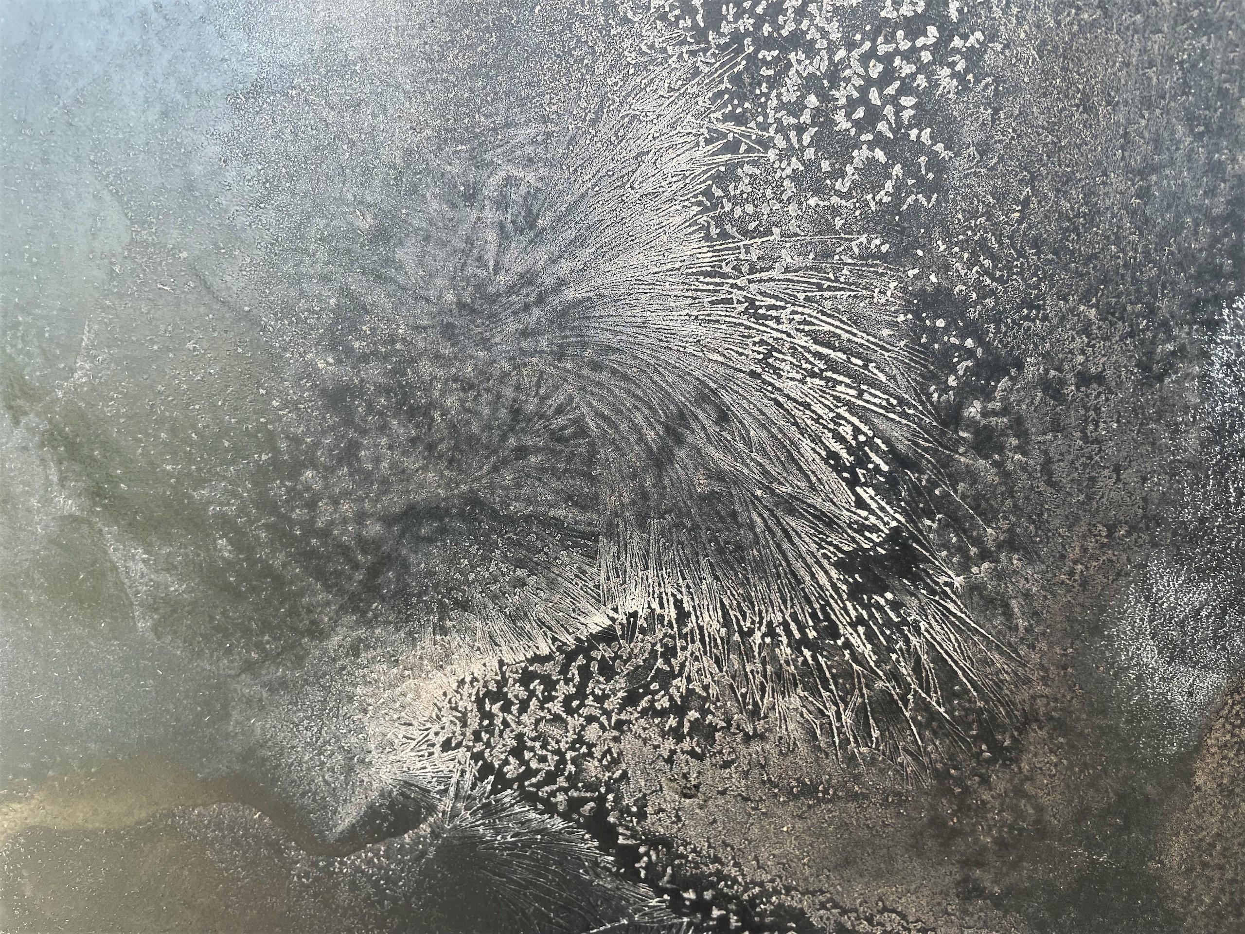 Confluences par Frédérique Domergue - Peinture abstraite sur métal feuilles, mer, ciel en vente 3