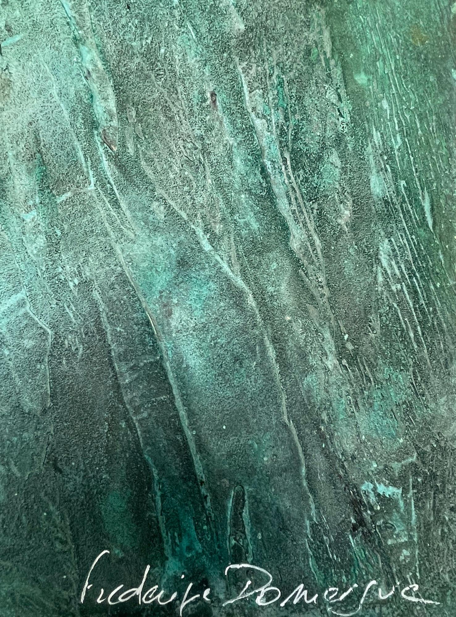 Confluences II von Frédérique Domergue - Abstrakte Malerei auf Metallblättern, Meer im Angebot 6