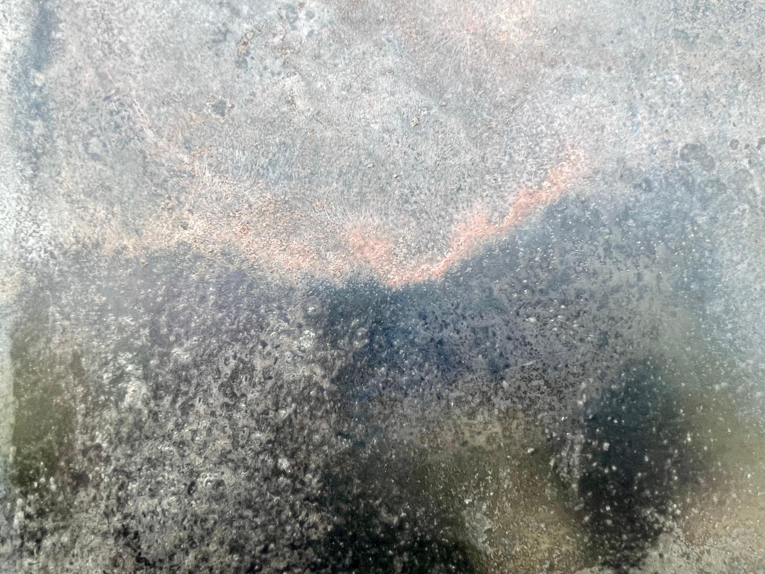 Emerald Waterfall II di Frédérique Domergue - Pittura astratta su foglie di metallo 5