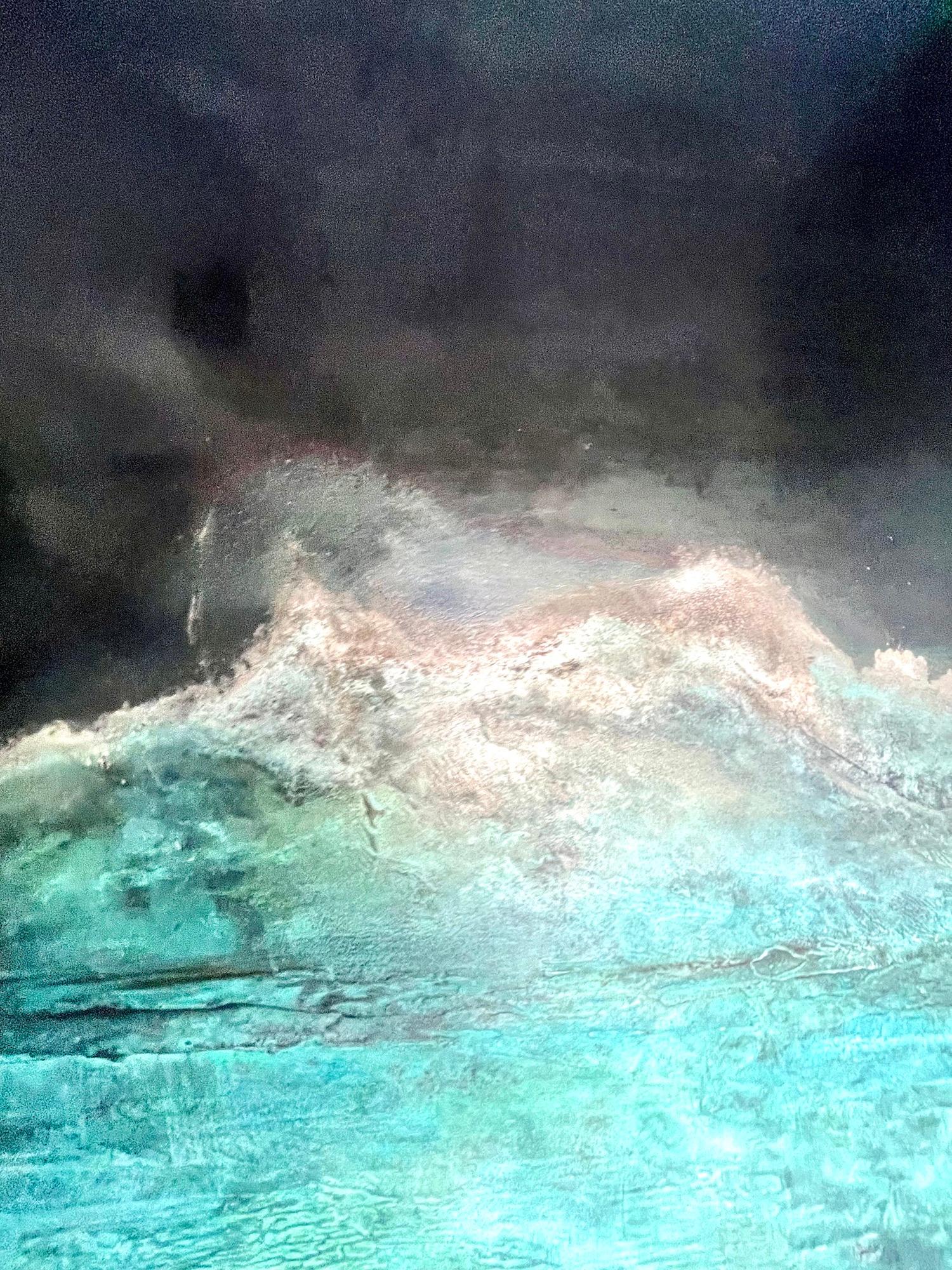 Frost horizon on Enceladus II by Frédérique Domergue - Abstract painting, metal  For Sale 11