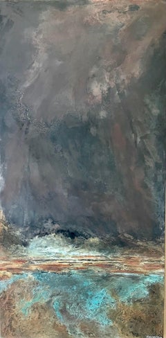 Infinity II de Frédérique Domergue - Grande peinture abstraite sur feuilles de métal