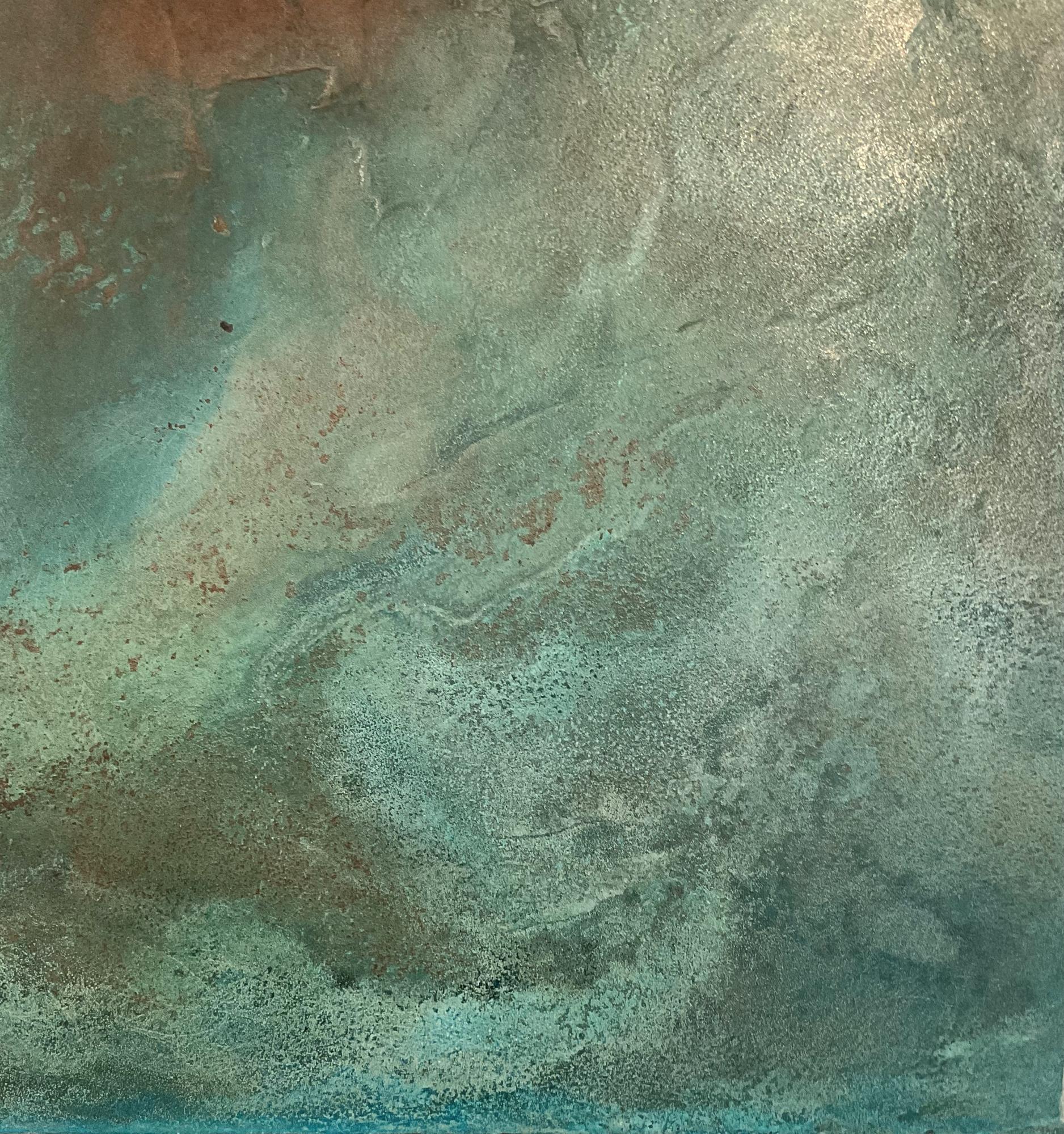 Reflejos de lava by Frédérique Domergue - Pintura abstracta contemporánea, mar en venta 9