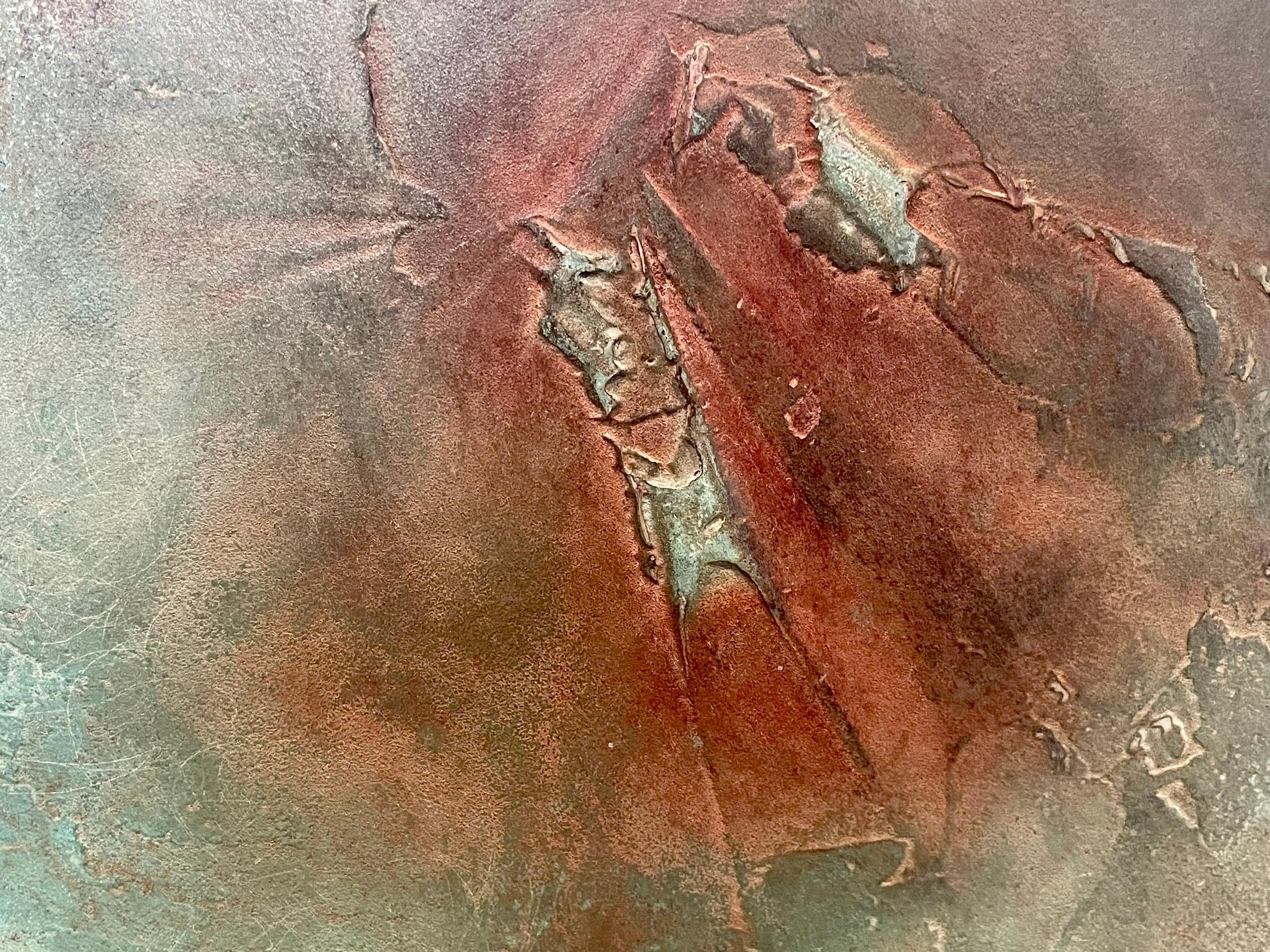 Reflejos de lava by Frédérique Domergue - Pintura abstracta contemporánea, mar en venta 3