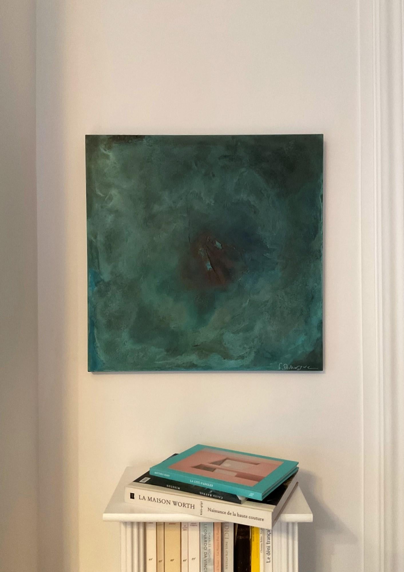Reflejos de lava by Frédérique Domergue - Pintura abstracta contemporánea, mar en venta 6