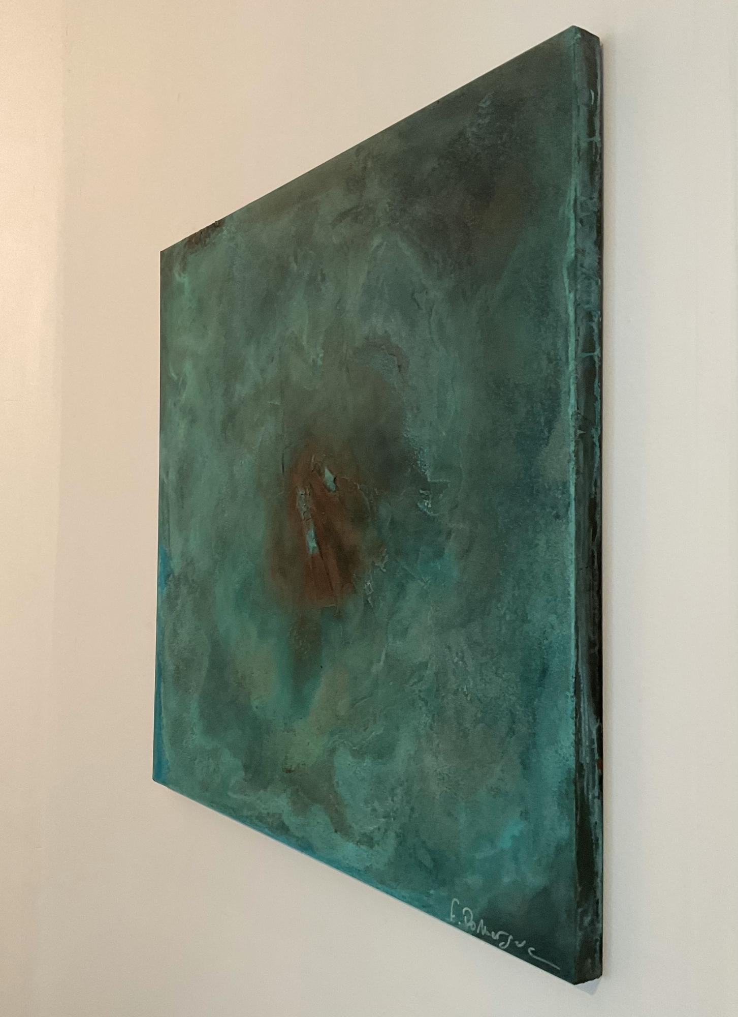 Reflejos de lava by Frédérique Domergue - Pintura abstracta contemporánea, mar en venta 7