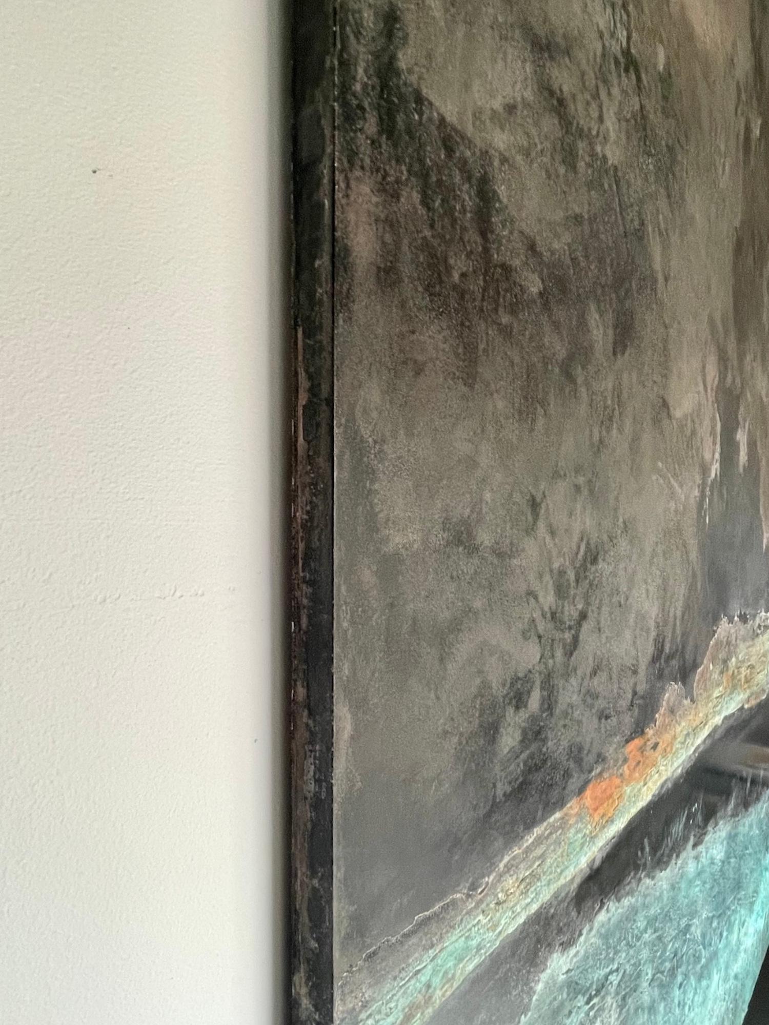 Silent Shores by Frédérique Domergue - Pintura abstracta contemporánea, mar, cielo en venta 3