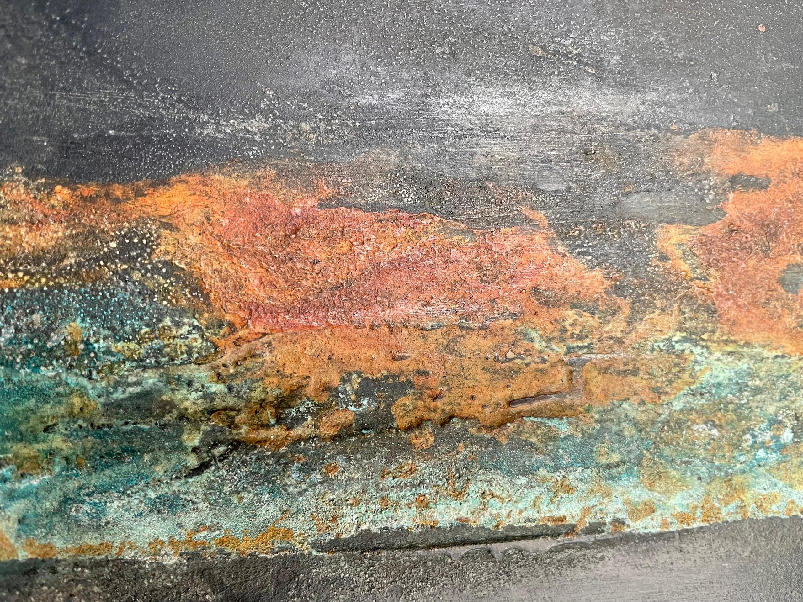Silent Shores by Frédérique Domergue - Pintura abstracta contemporánea, mar, cielo en venta 5