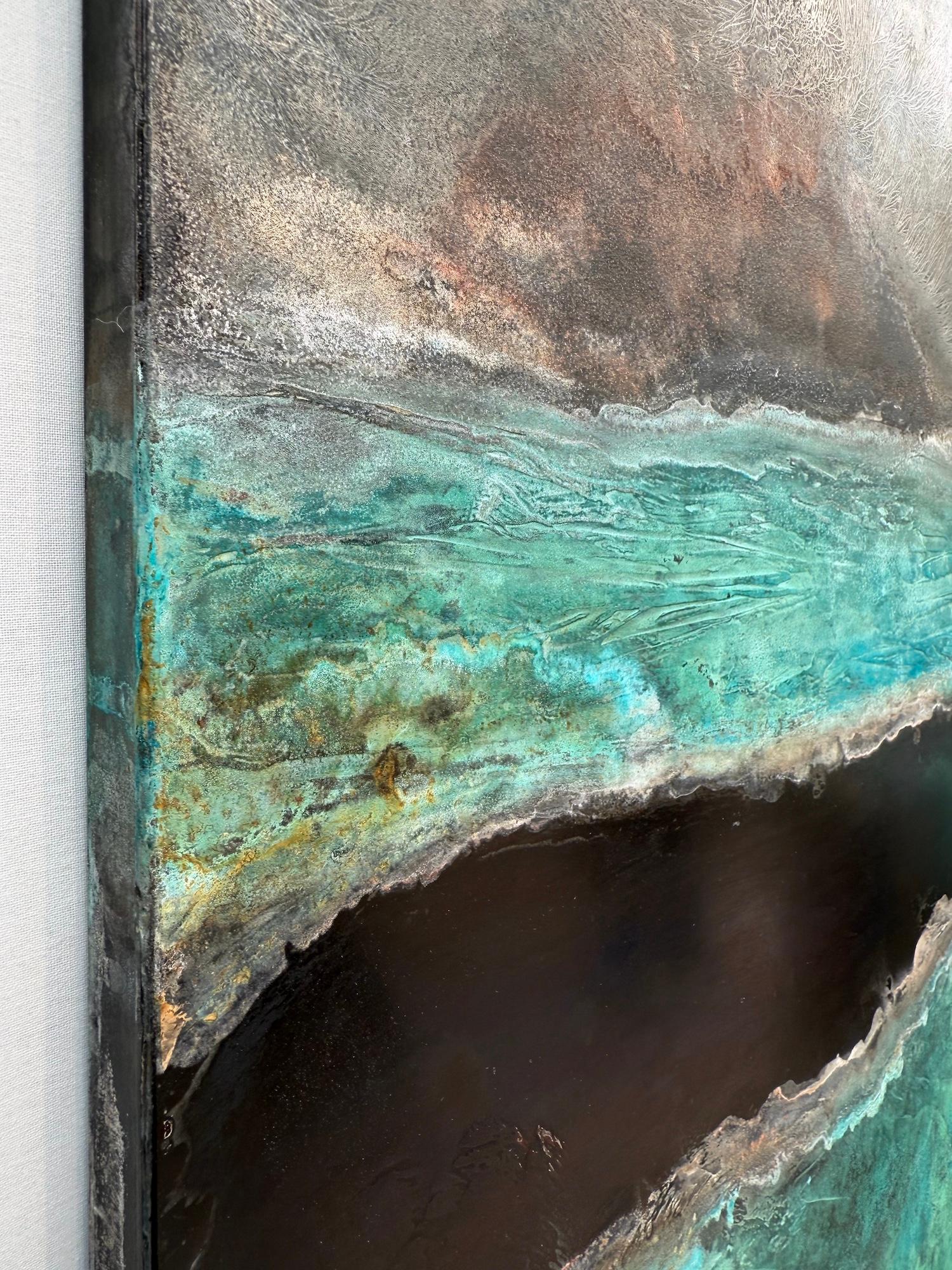 El nacimiento de los mundos silenciosos de Frédérique Domergue - Pintura abstracta, naturaleza en venta 10