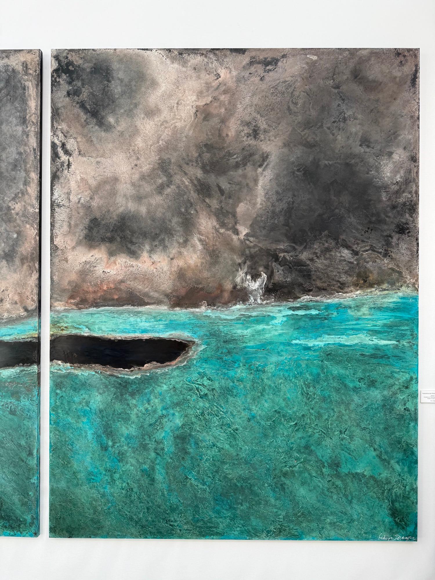 El nacimiento de los mundos silenciosos de Frédérique Domergue - Pintura abstracta, naturaleza en venta 2