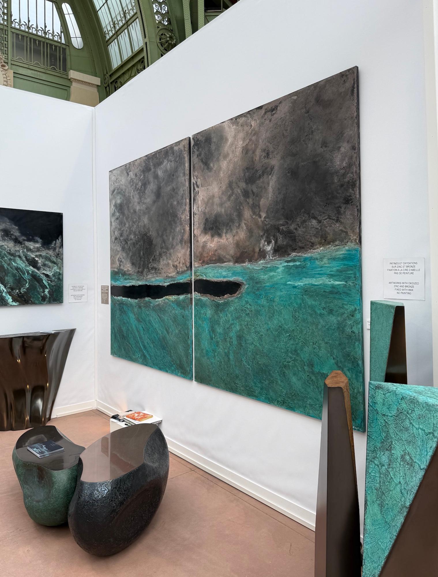 El nacimiento de los mundos silenciosos de Frédérique Domergue - Pintura abstracta, naturaleza en venta 5