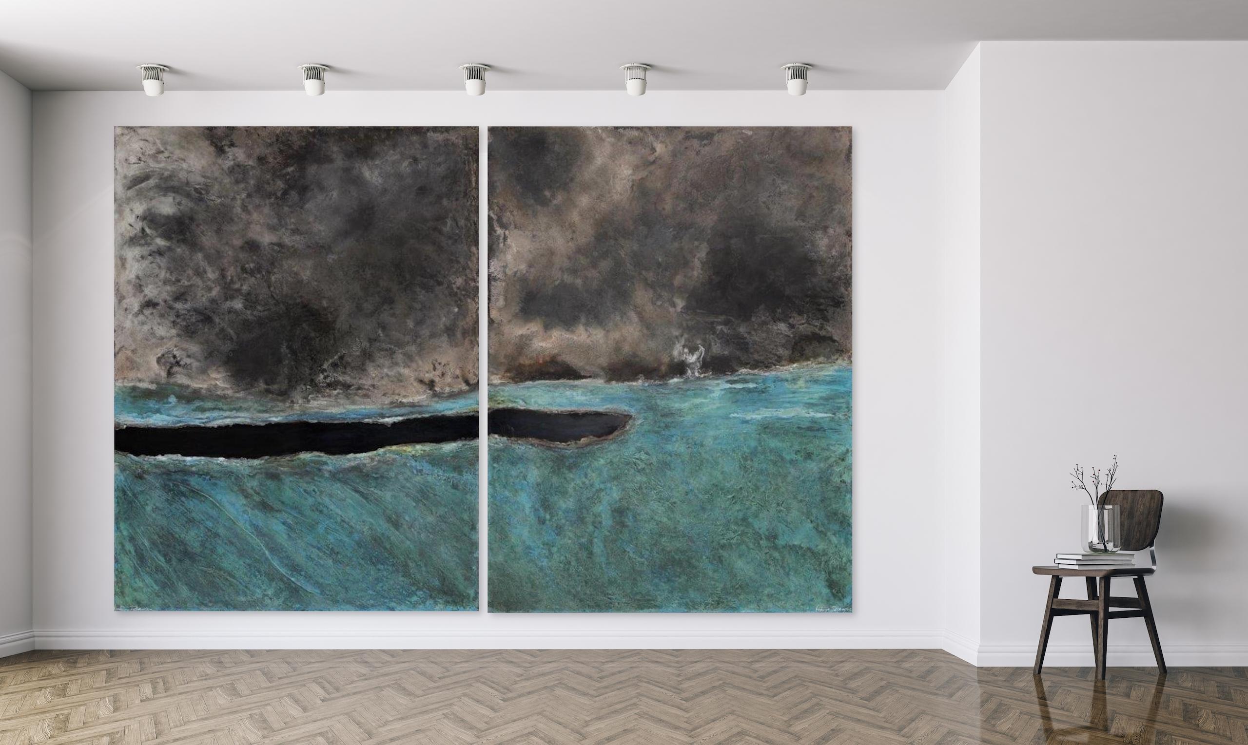 El nacimiento de los mundos silenciosos de Frédérique Domergue - Pintura abstracta, naturaleza en venta 6