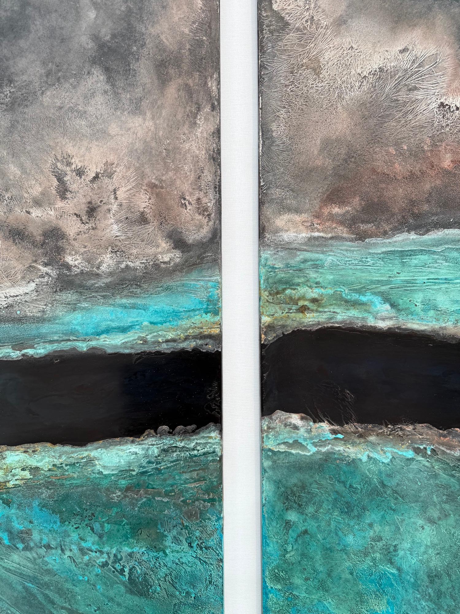 El nacimiento de los mundos silenciosos de Frédérique Domergue - Pintura abstracta, naturaleza en venta 7