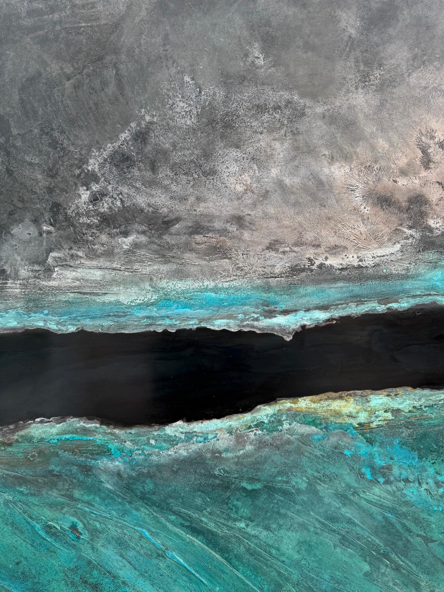El nacimiento de los mundos silenciosos de Frédérique Domergue - Pintura abstracta, naturaleza en venta 8
