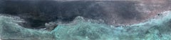 The Earth is round by Frédérique Domergue - Abstract painting on metal, seascape