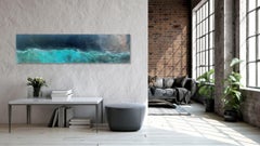 The Earth is round II by Frédérique Domergue - Abstrakte Malerei auf Metall, Meer