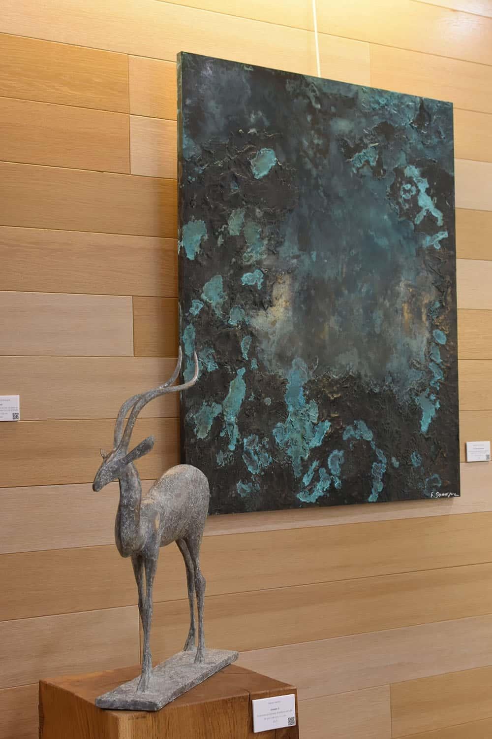 The Emerald Archipelago by Frédérique Domergue - Contemporary abstract painting For Sale 1