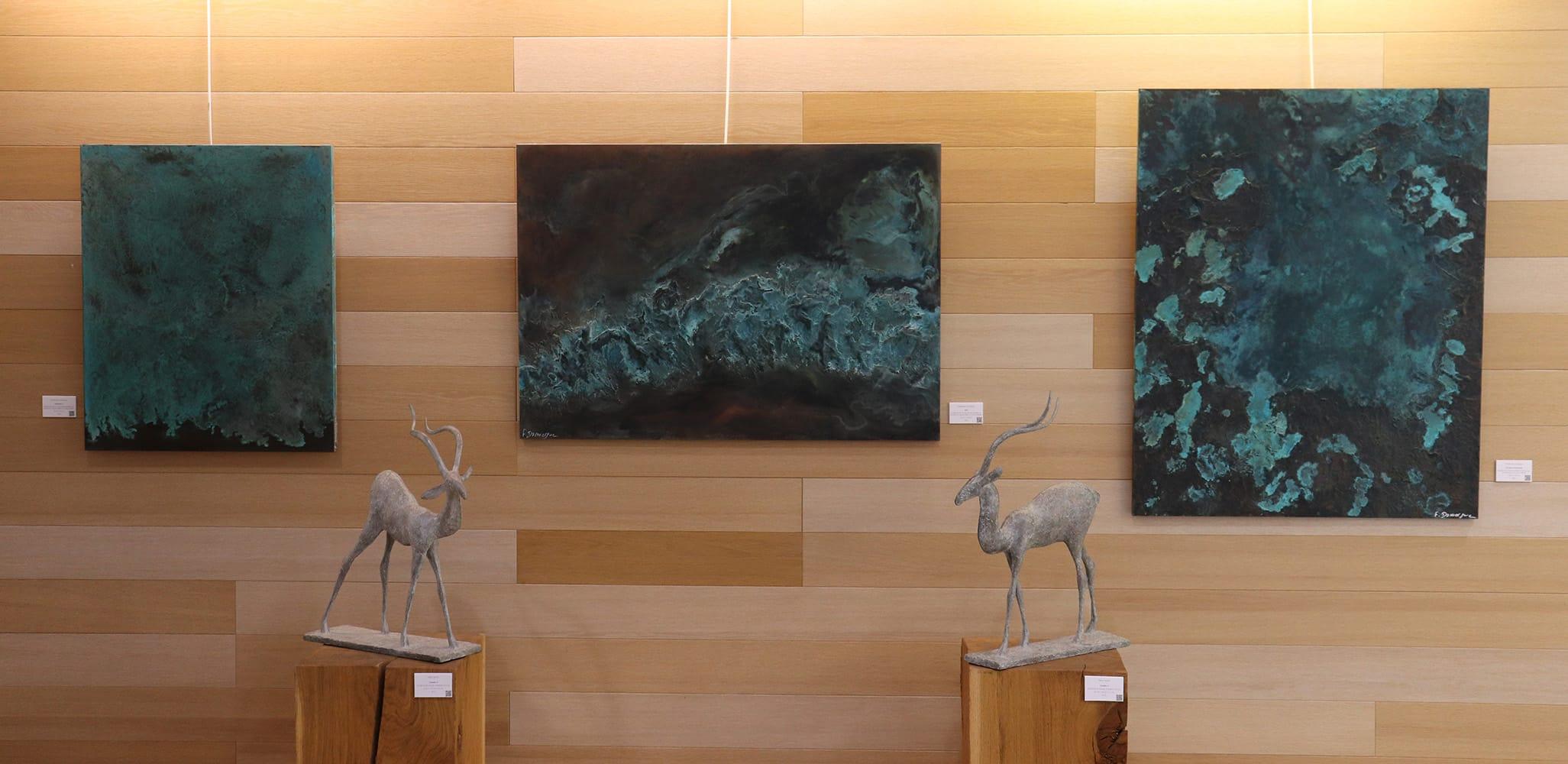 The Emerald Archipelago by Frédérique Domergue - Contemporary abstract painting For Sale 4