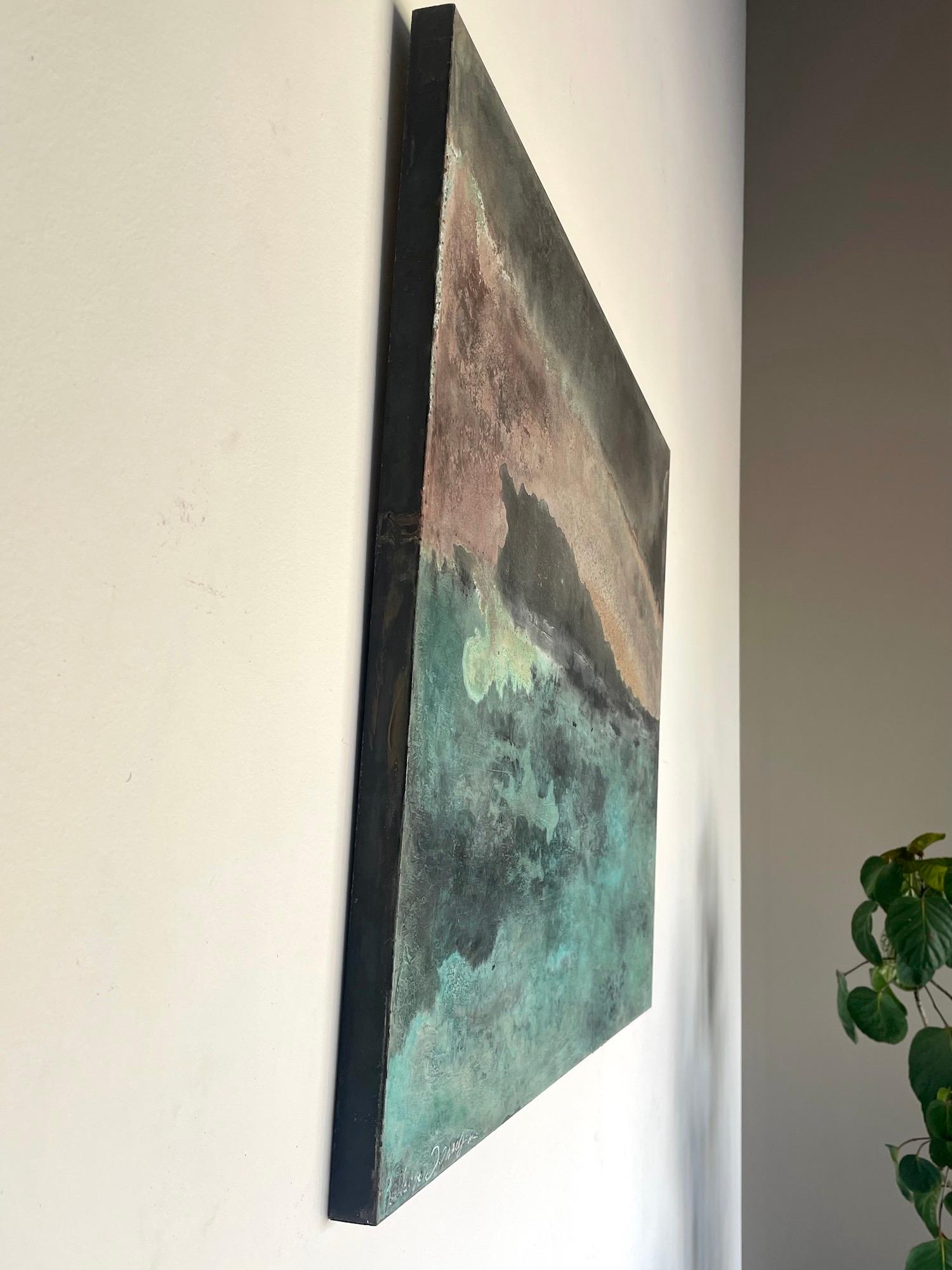 L'ombra del cielo II di Frédérique Domergue - Pittura astratta su metallo in vendita 2
