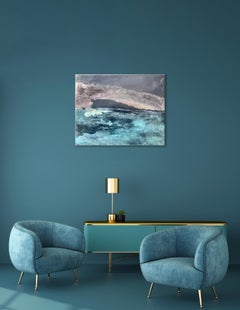 The Shadow of the Sky II by Frédérique Domergue - Abstract painting on metal