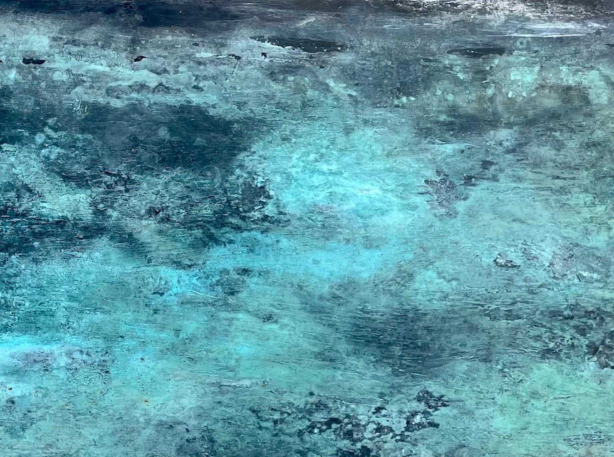 L'ombra del cielo II di Frédérique Domergue - Pittura astratta su metallo in vendita 3