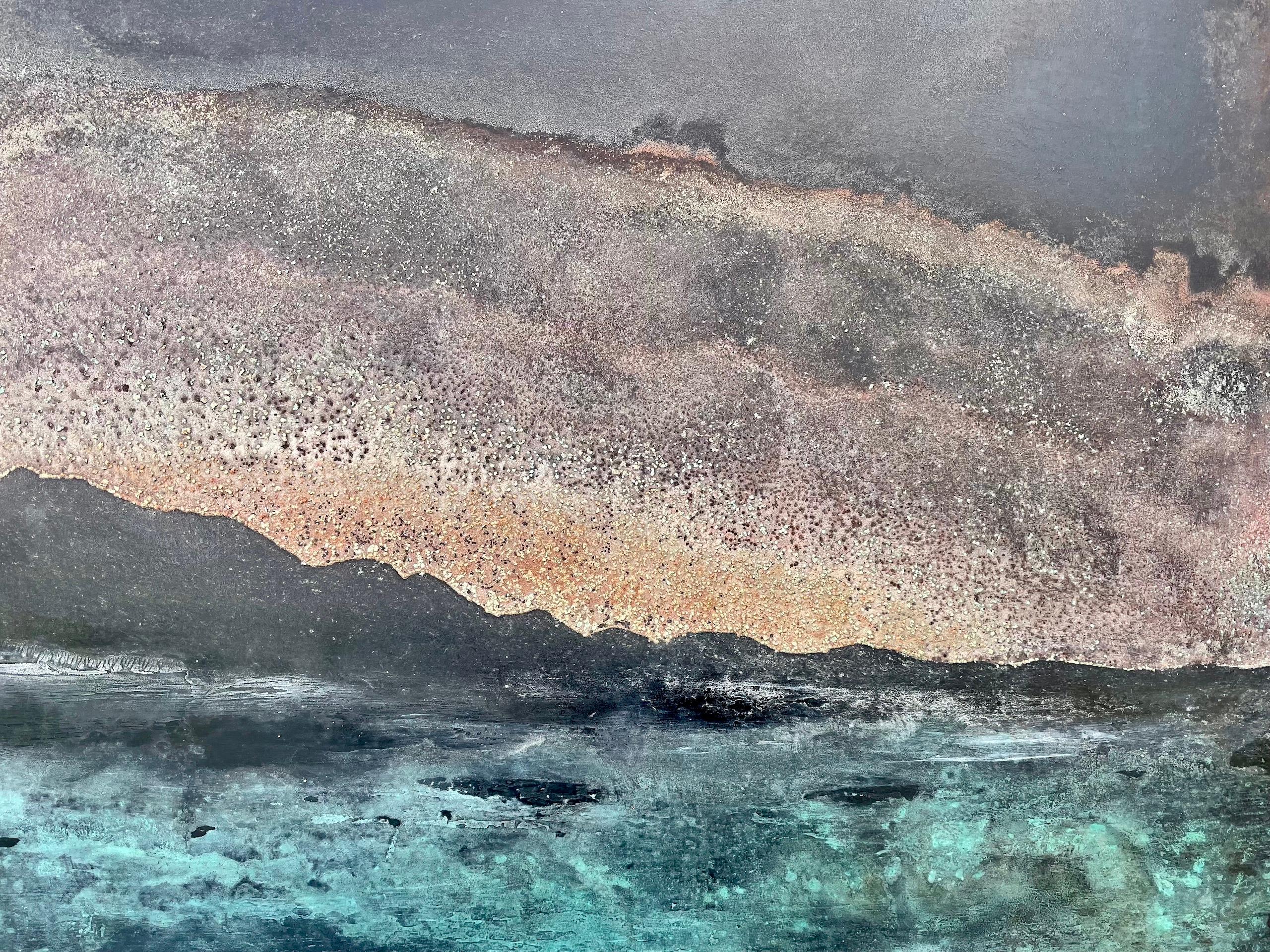 L'ombra del cielo II di Frédérique Domergue - Pittura astratta su metallo in vendita 4