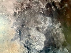 The Tide of the Setting Sun by Frédérique Domergue, Abstract Painting on Metal