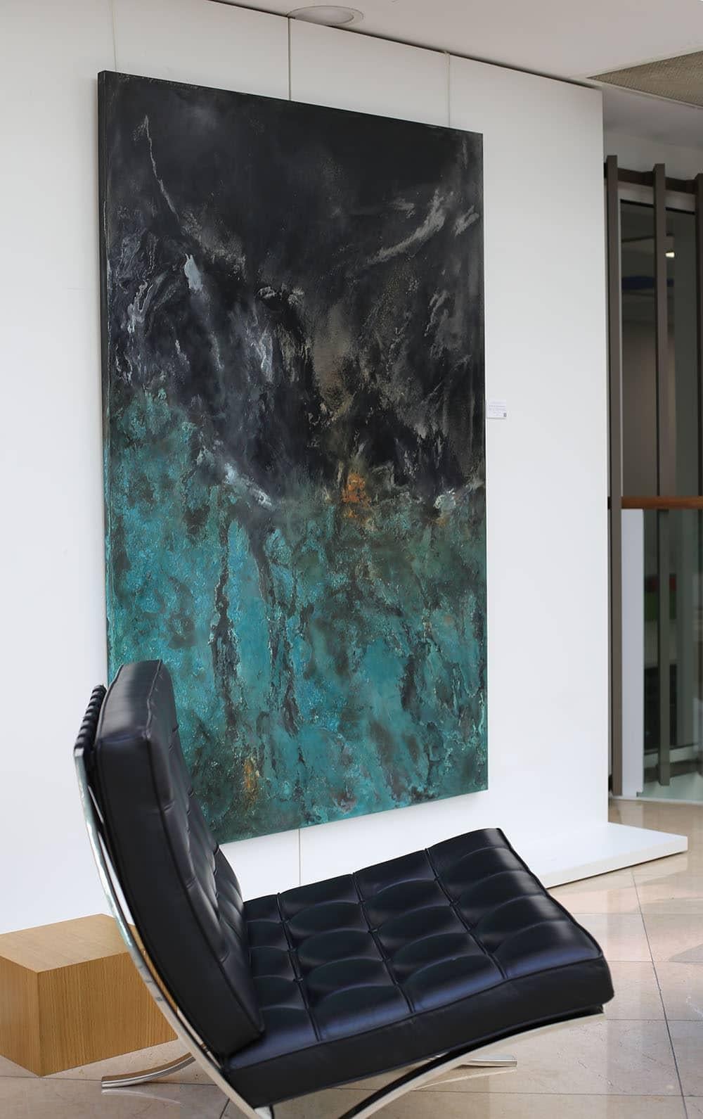 Untitled CIX by Frédérique Domergue - Large abstract painting on metal leaves For Sale 3