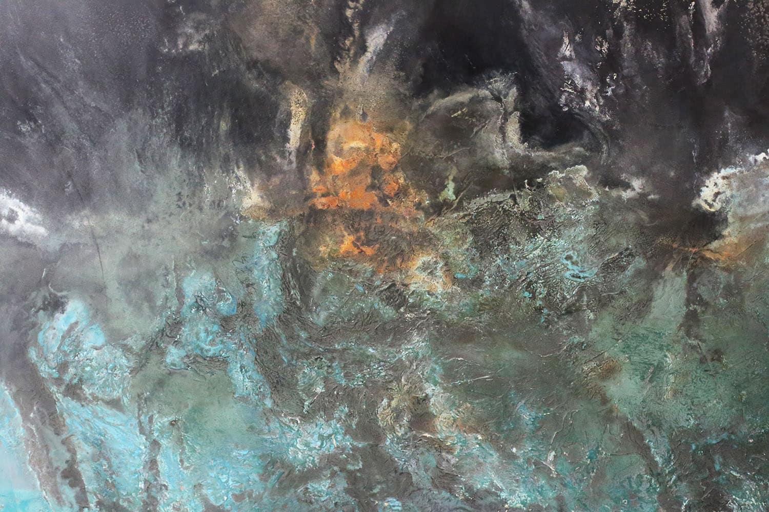 Untitled CIX de Frédérique Domergue - Grande peinture abstraite sur feuilles de métal en vente 4