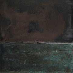 Untitled LXIV by Frédérique Domergue - Abstract metal art, dark colors