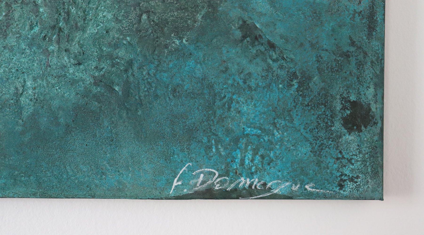 Vertigo by Frédérique Domergue - Abstract painting on metal leaves For Sale 3