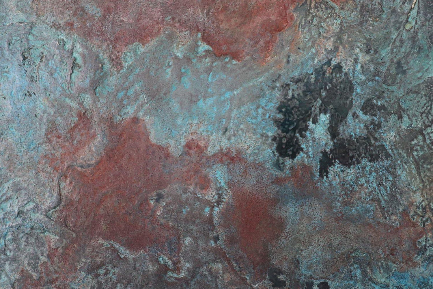 Vertigo by Frédérique Domergue - Abstrakte Malerei auf Metallblättern, Landschaft im Angebot 4