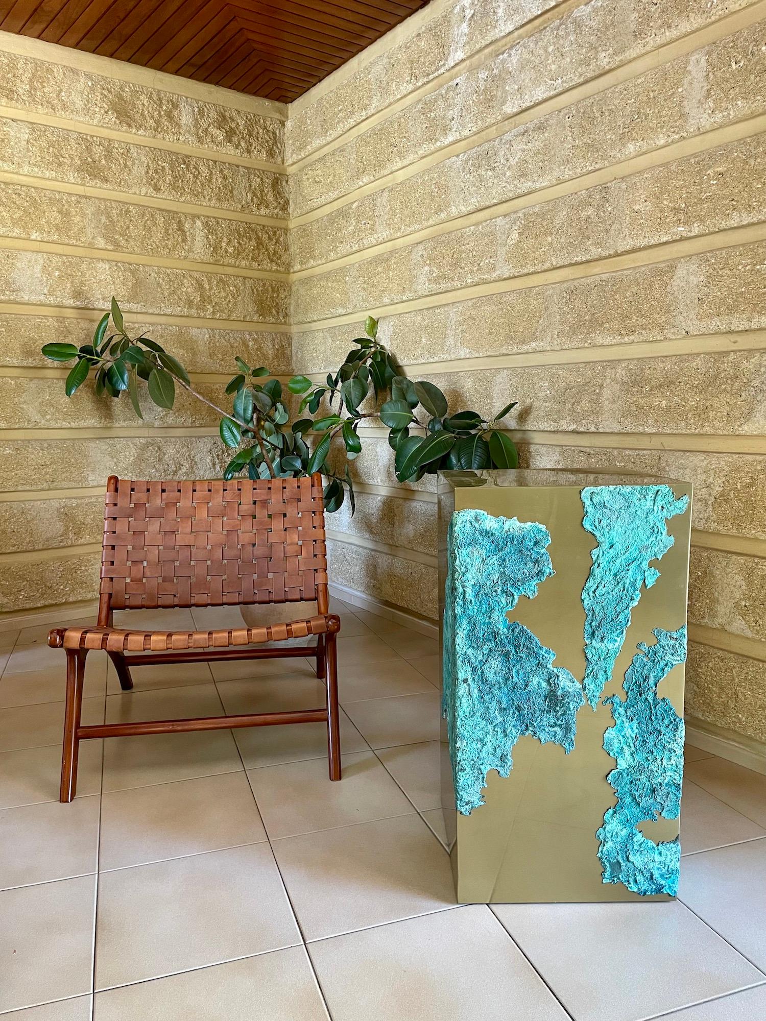 Tótem Pangea de Frédérique Domergue - Escultura abstracta de metal, bronce, dorado en venta 2