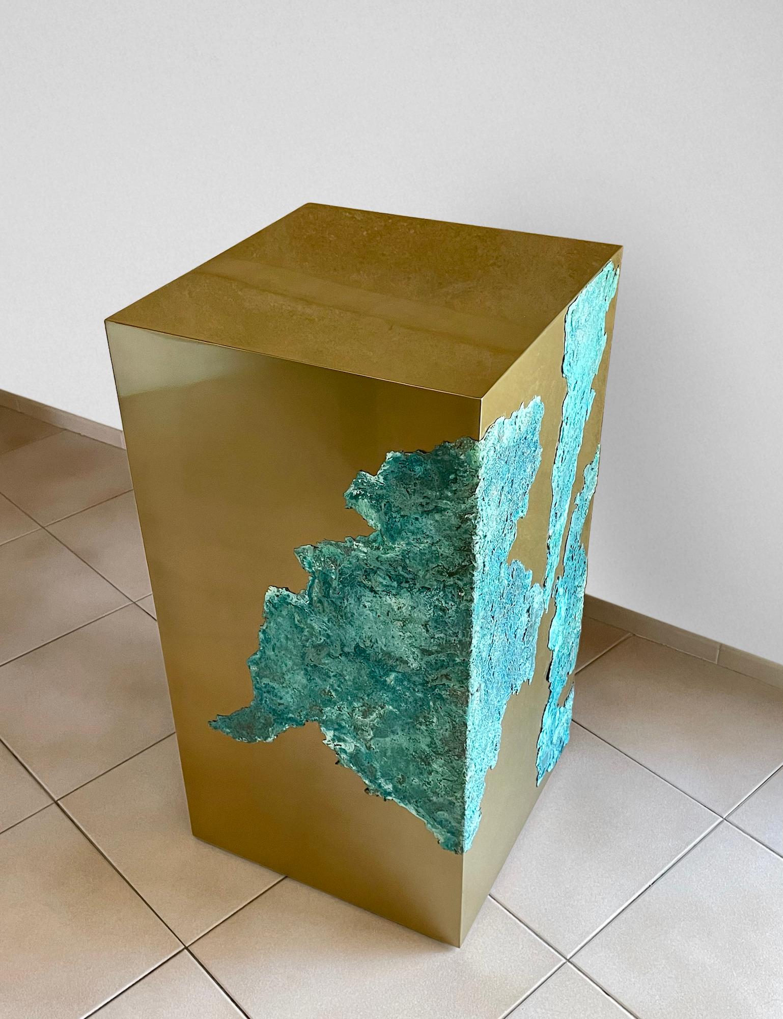Tótem Pangea de Frédérique Domergue - Escultura abstracta de metal, bronce, dorado en venta 5