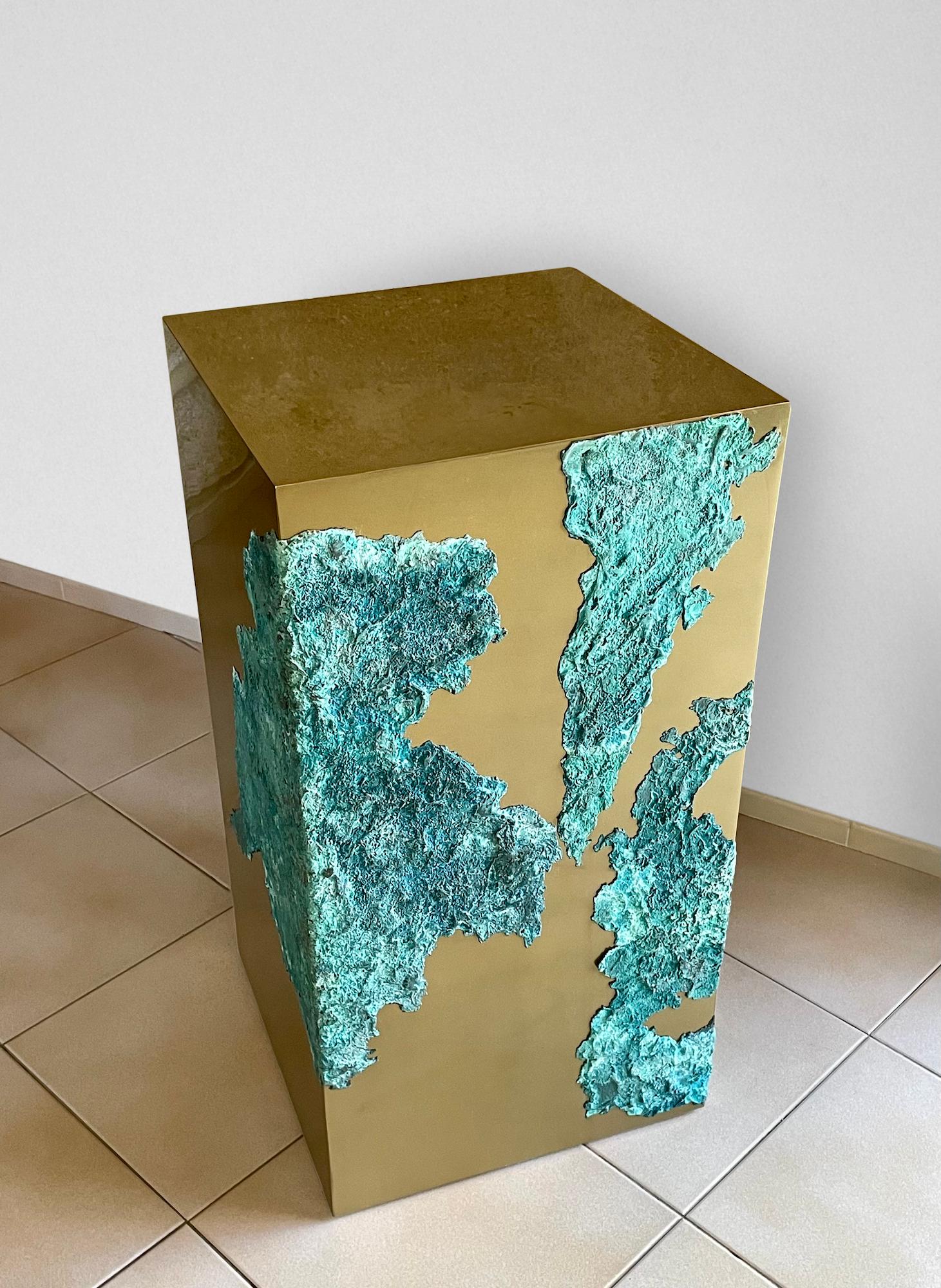 Tótem Pangea de Frédérique Domergue - Escultura abstracta de metal, bronce, dorado en venta 6