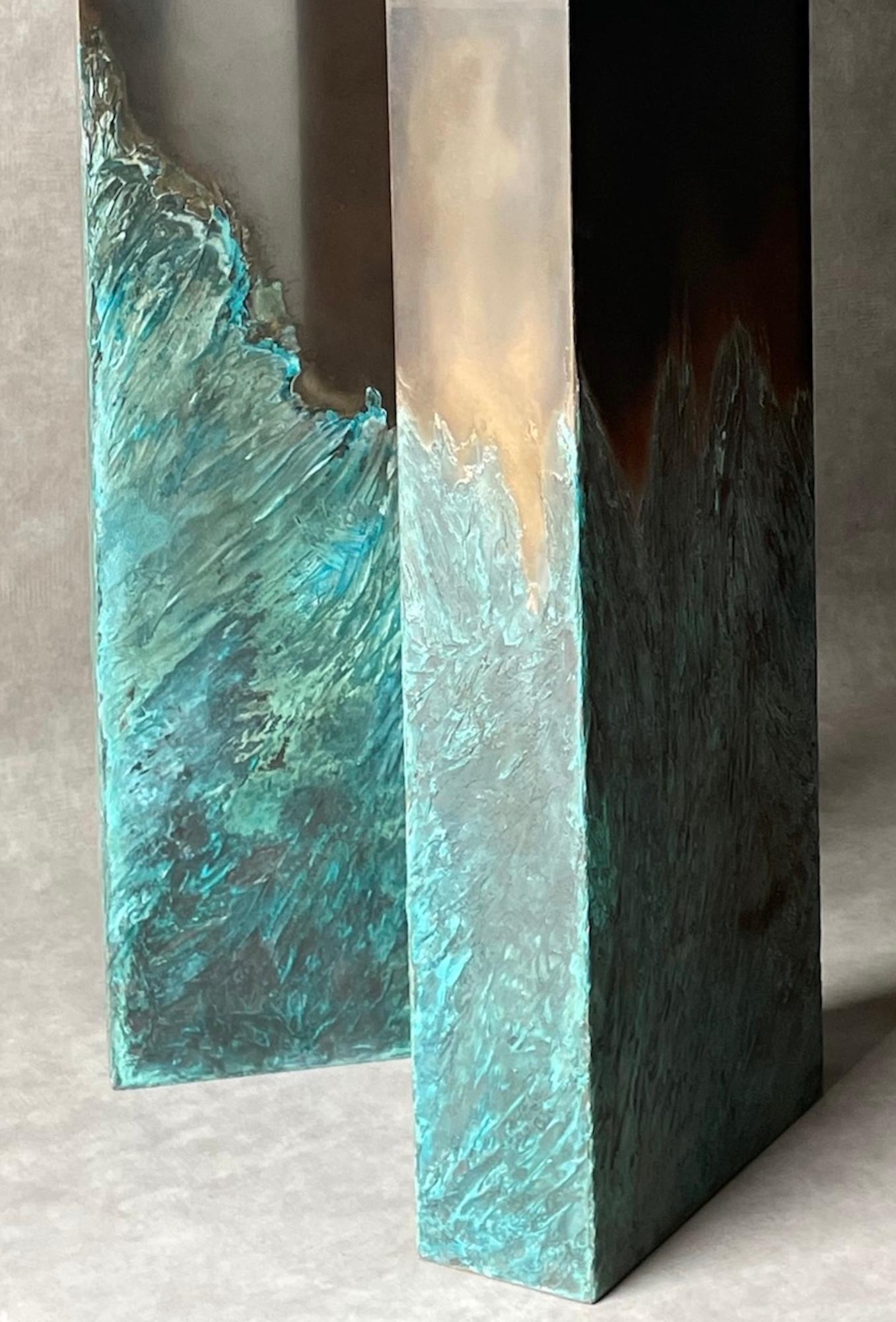 Tótems de Frédérique Domergue - Conjunto de esculturas abstractas de metal, acero, bronce en venta 2