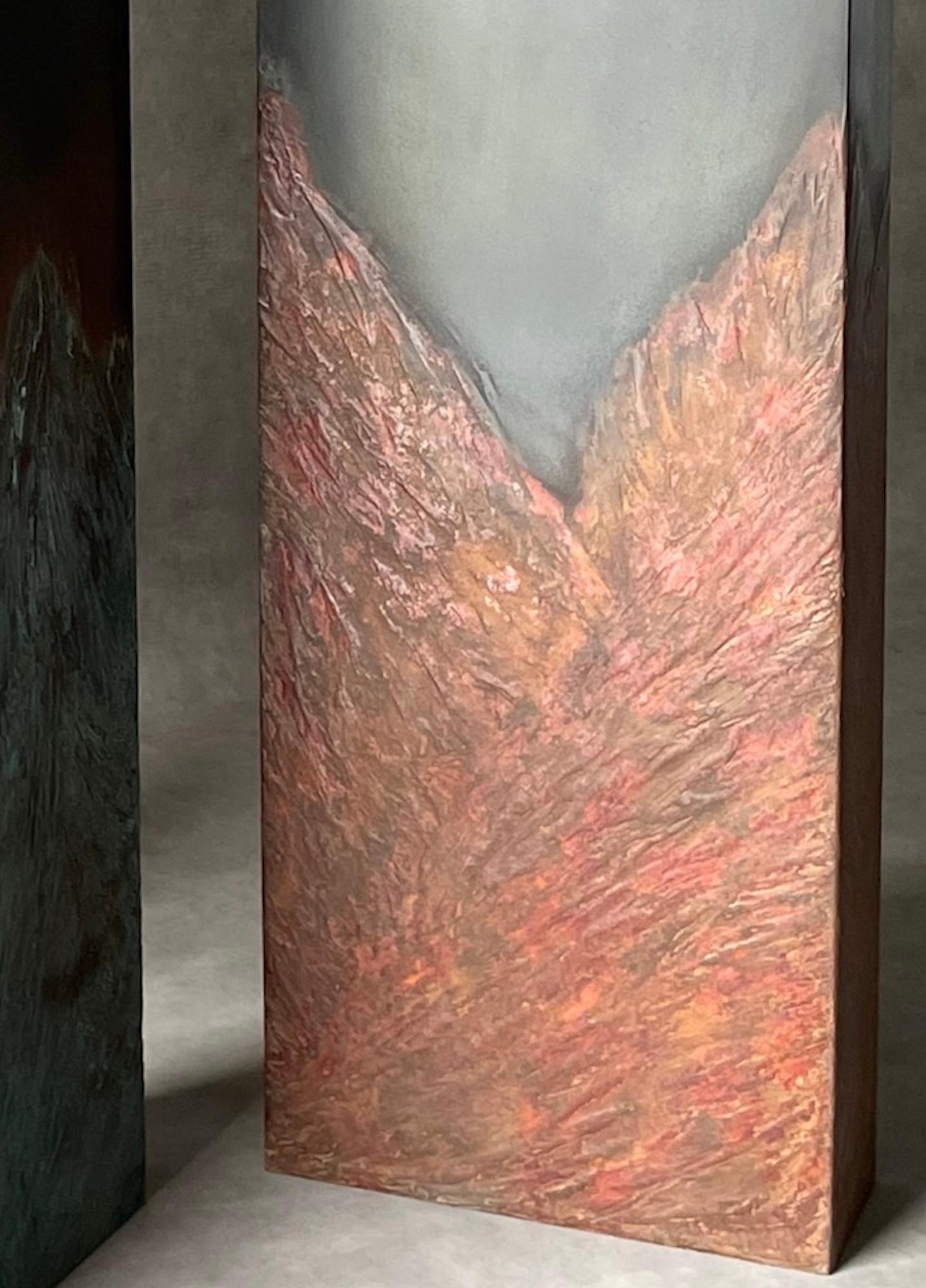 Tótems de Frédérique Domergue - Conjunto de esculturas abstractas de metal, acero, bronce en venta 4